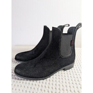 Chooka Women’s Size 7 Black Waterproof Chelsea Ankle Rain Boots Pull On